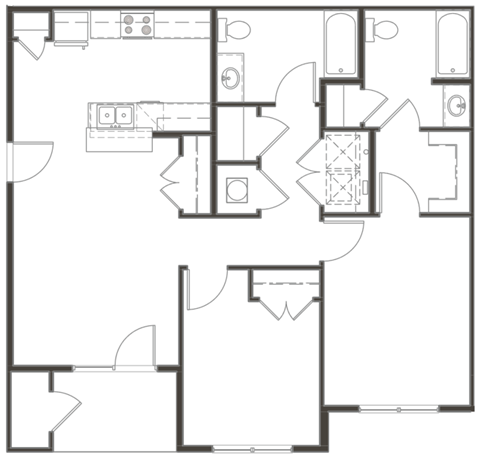 Salish Flats Apartments in Airway Heights, Washington Two Bedroom Floor Plan